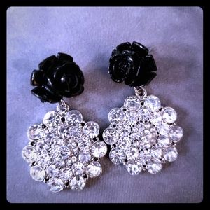Black Rose Statement Earrings